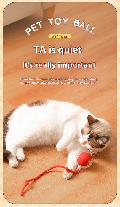 Smart Auto Rolling Cat Ball Toy – Interactive USB Rechargeable Teaser for Playful Kitties - Samanta Factory
