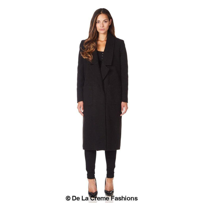 De La Creme - Womens Faux Wool Wrap Coat - Samanta Factory