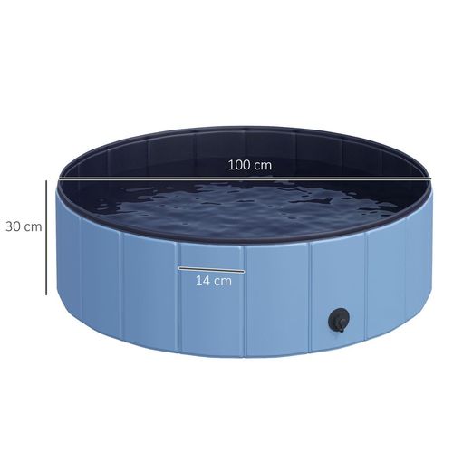 Pet Cat Dog Swimming Pool Indoor Outdoor Bathing Foldable Inflate 100cm Pawhut - Samanta Factory